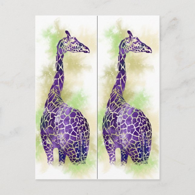 Buchmarkierungen für Wasserfarben Giraffe Postkarte (Vorderseite)