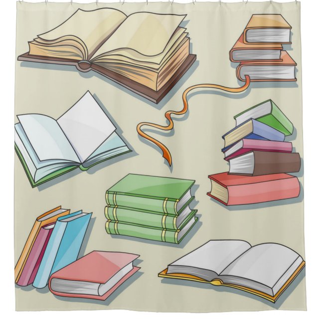 Buchmuster Duschvorhang (Vorderseite)