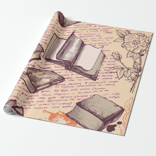 Buchmuster Geschenkpapier (Ungerollt)