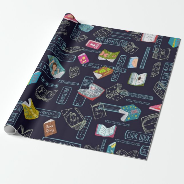 Buchmuster Geschenkpapier (Ungerollt)