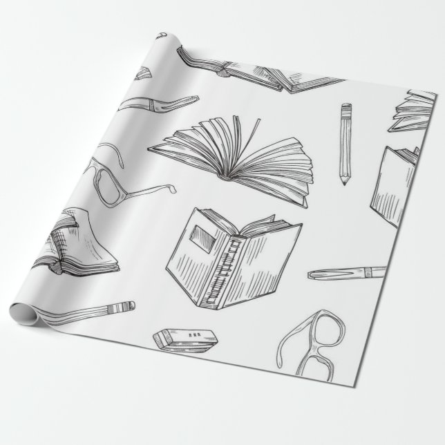 Buchmuster Geschenkpapier (Ungerollt)