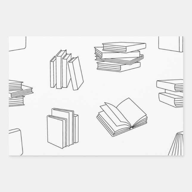 Buchmuster Geschenkpapier Set (Vorderseite)