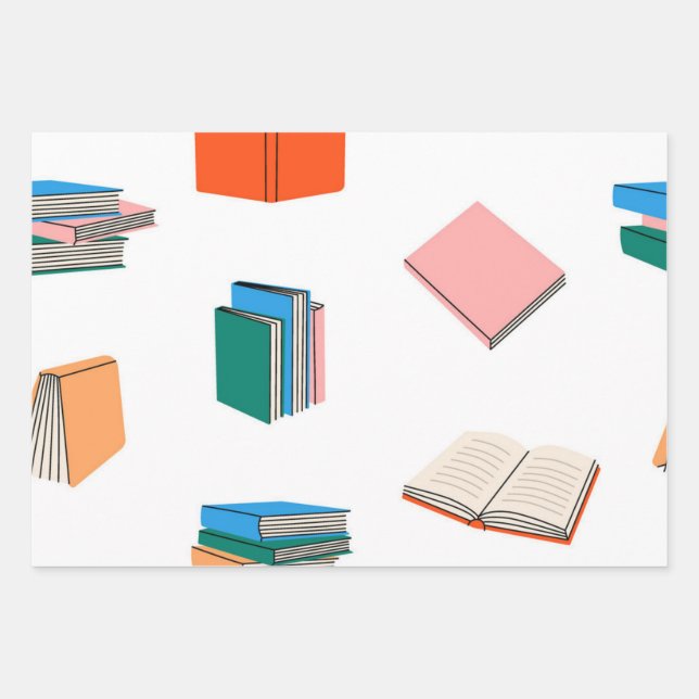 Buchmuster Geschenkpapier Set (Vorderseite)