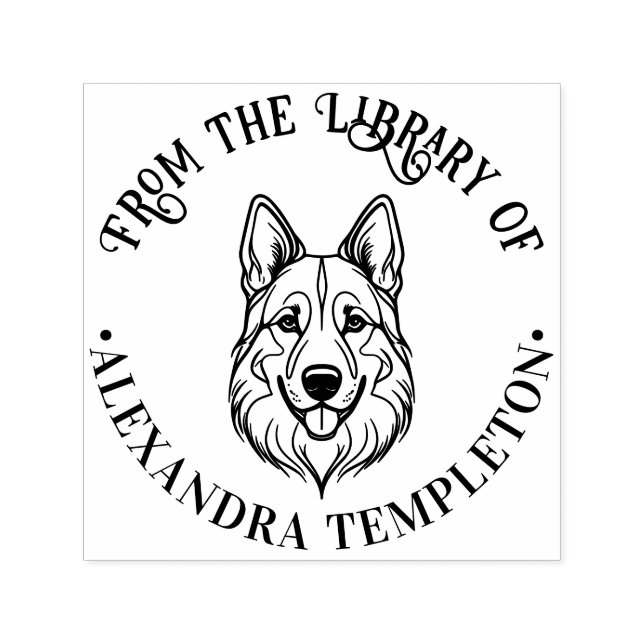 Buchname des Hundes der deutschen Schäferhunde Permastempel (Design)