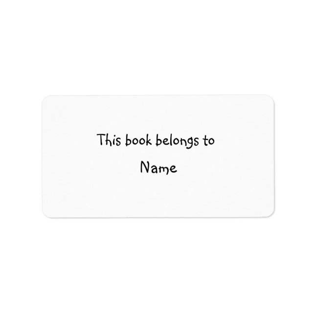 Buchplatte - einfach weiß adressaufkleber (Vorne)