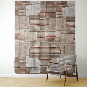 Buchseiten-Muster-Schriftsteller-Wand Wandteppich