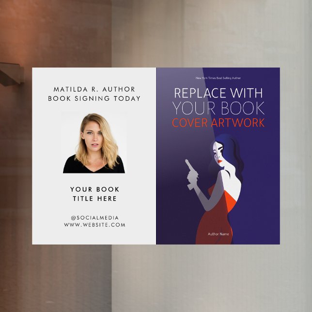 Buchsignierung | Autor Buchübersicht Werbeaktion Fensteraufkleber (Von Creator hochgeladen)