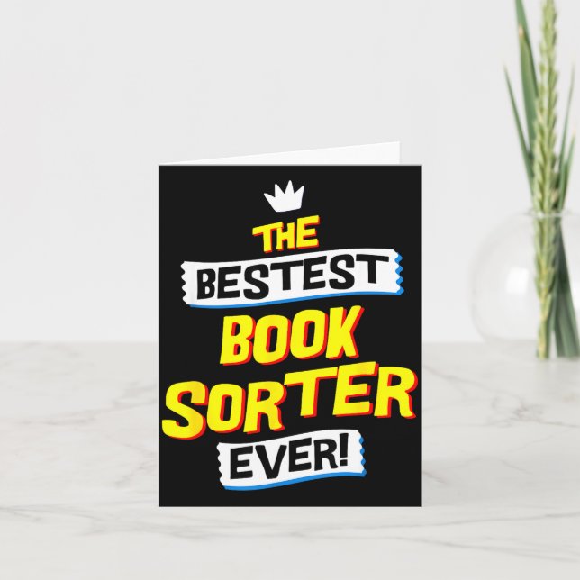 Buchsortierer, Lustiger Beruf Beruf  Karte (Vorderseite)