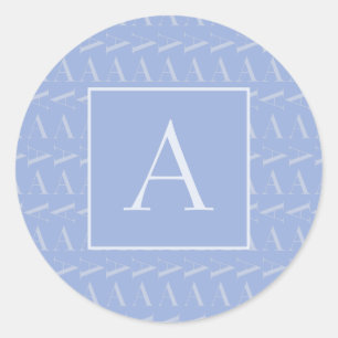 Buchstabe A - Anfangsbuchstaben, blau Runder Aufkleber