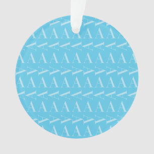 Buchstabe A - Anfangsbuchstaben der Aqua Blue Mono Ornament