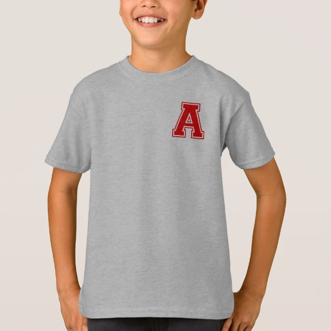 Buchstabe A - Anfangsname Alphabet Monogramm T-Shirt (Vorderseite)