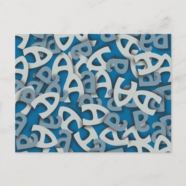 Buchstabe A Blau Postkarte (Vorderseite)