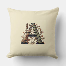Buchstabe "A" - Entwurf der waldreichen Weinmonogr Kissen
