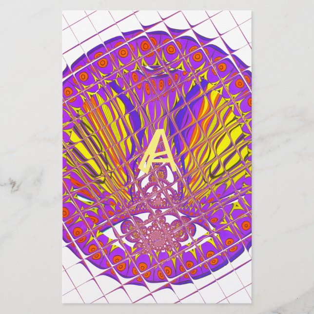 Buchstabe A, Farbige Logo-Textgestaltung Briefpapier (Vorderseite)