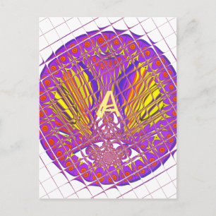 Buchstabe A, Farbige Logo-Textgestaltung Postkarte