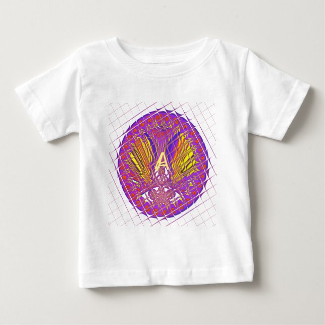 Buchstabe A, farbiges Logo Baby T-shirt (Vorderseite)