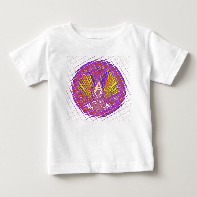 Buchstabe A, farbiges Logo Baby T-shirt (Vorderseite)