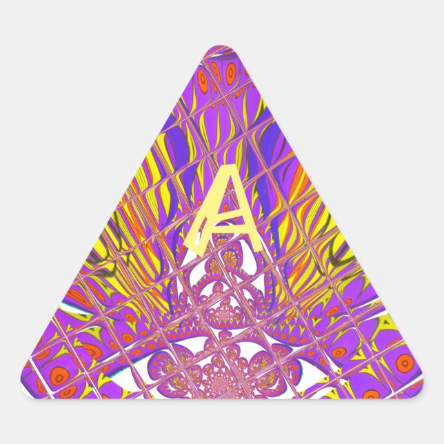 Buchstabe A, farbiges Logo Dreieckiger Aufkleber (Vorderseite)