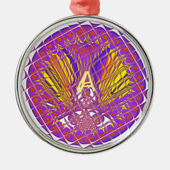 Buchstabe A, farbiges Logo Ornament Aus Metall (Vorne)