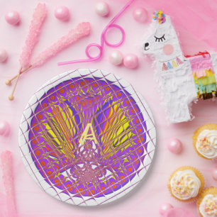 Buchstabe A, farbiges Logo Pappteller