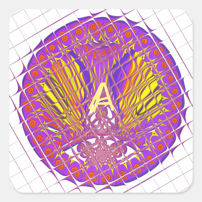 Buchstabe A, farbiges Logo Quadratischer Aufkleber (Vorderseite)