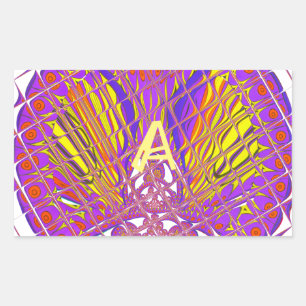Buchstabe A, farbiges Logo Rechteckiger Aufkleber