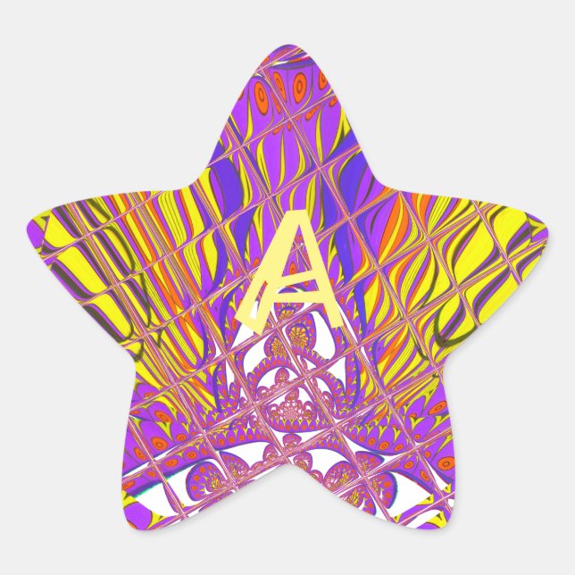 Buchstabe A, farbiges Logo Stern-Aufkleber (Vorderseite)