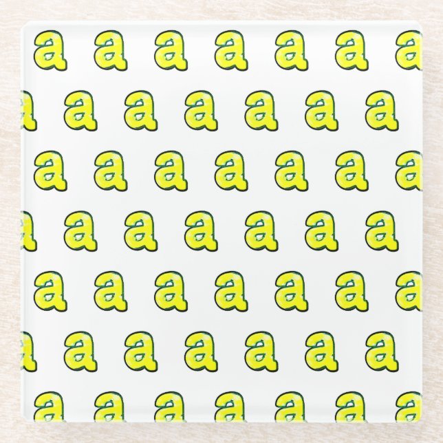 Buchstabe "a" glasuntersetzer (Vorderseite)