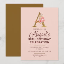Buchstabe A Gold Monogramm Blush Rosa Rosen