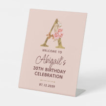 Buchstabe A Gold Monogramm Blush Rosa Rosen Zeiche