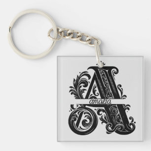 Buchstabe A, Individuelle Name Mit Monogramm Schlüsselanhänger