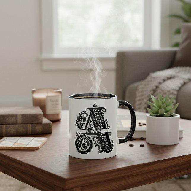 Buchstabe A, Individuelle Name, Mit Monogramm Tass Zweifarbige Tasse (Von Creator hochgeladen)