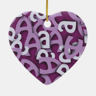 Buchstabe A Lila Keramikornament