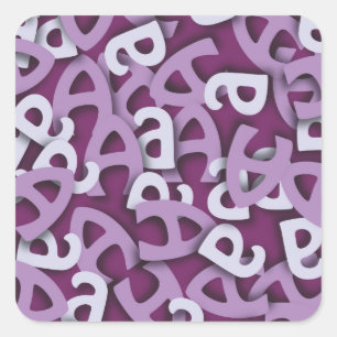 Buchstabe A Lila Quadratischer Aufkleber