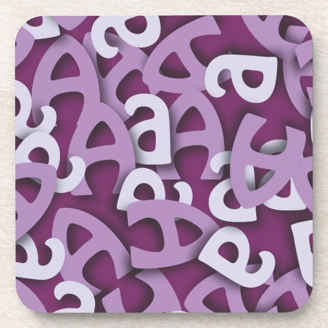 Buchstabe A Lila Untersetzer (Vorderseite)