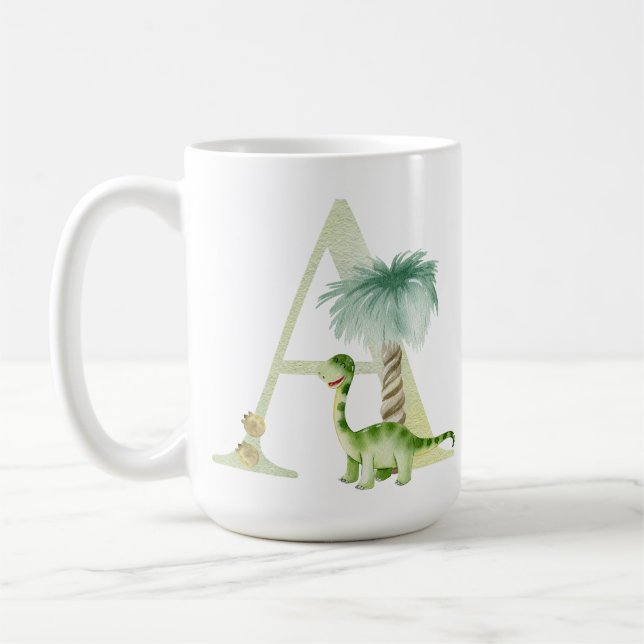 Buchstabe A mit Dinosauriern Kaffeetasse (Links)