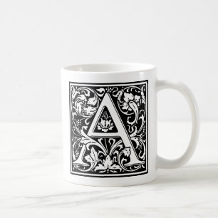 Buchstabe A Mittelalterliches Monogramm Art Nouvea Kaffeetasse