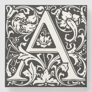 Buchstabe A Mittelalterliches Monogramm Art Nouvea Steinuntersetzer