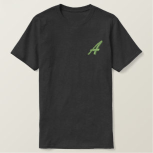 Buchstabe A Monogramm Stickerei Besticktes T-Shirt