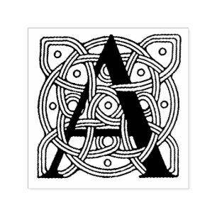 Buchstabe A Monogramm Vintage-Keltischer Knoten Dr Permastempel
