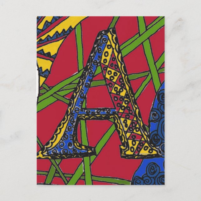 Buchstabe "A" Postkarte (Vorderseite)