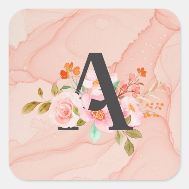 Buchstabe A Quadratischer Aufkleber (Vorderseite)