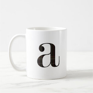Buchstabe a Schwarz Rot Weiß Gelb Karierter Kaffee Kaffeetasse
