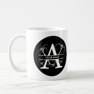Buchstabe A - Schwarz/Weiß Kaffeetasse