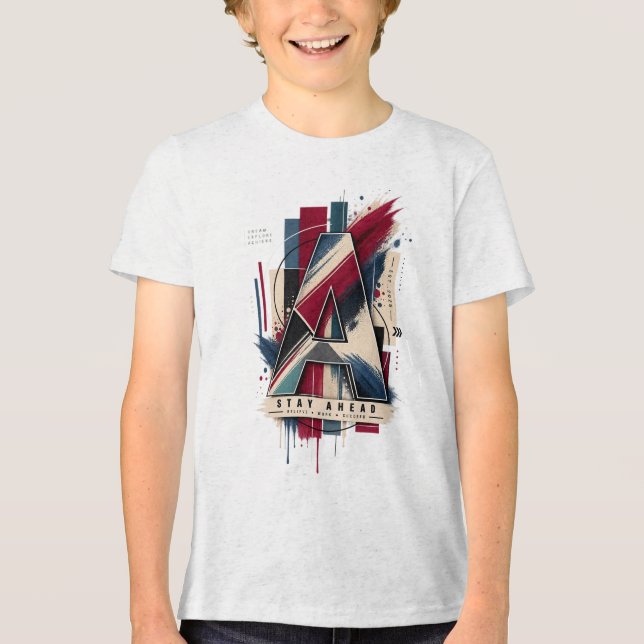 Buchstabe A Tri-Blend Shirt (Vorderseite)