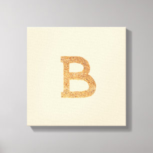 Buchstabe B auf bräunlich gestreckter Leinwand