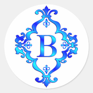 Buchstabe B Blau Runder Aufkleber