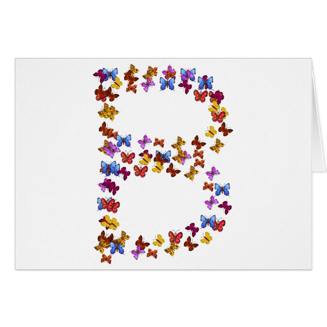 Buchstabe B der bunten Schmetterlingsgraphiken (Vorderseite (Horizontal))