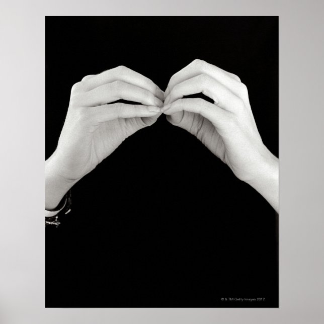 Buchstabe b des Mannes in britischer Zeichensprach Poster (Vorne)