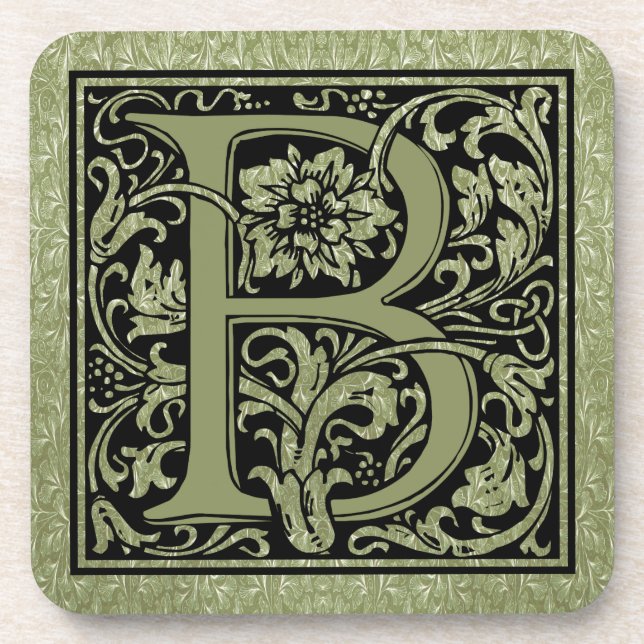 Buchstabe B Erster Buchstabe Monogramm Getränkeuntersetzer (Vorderseite)